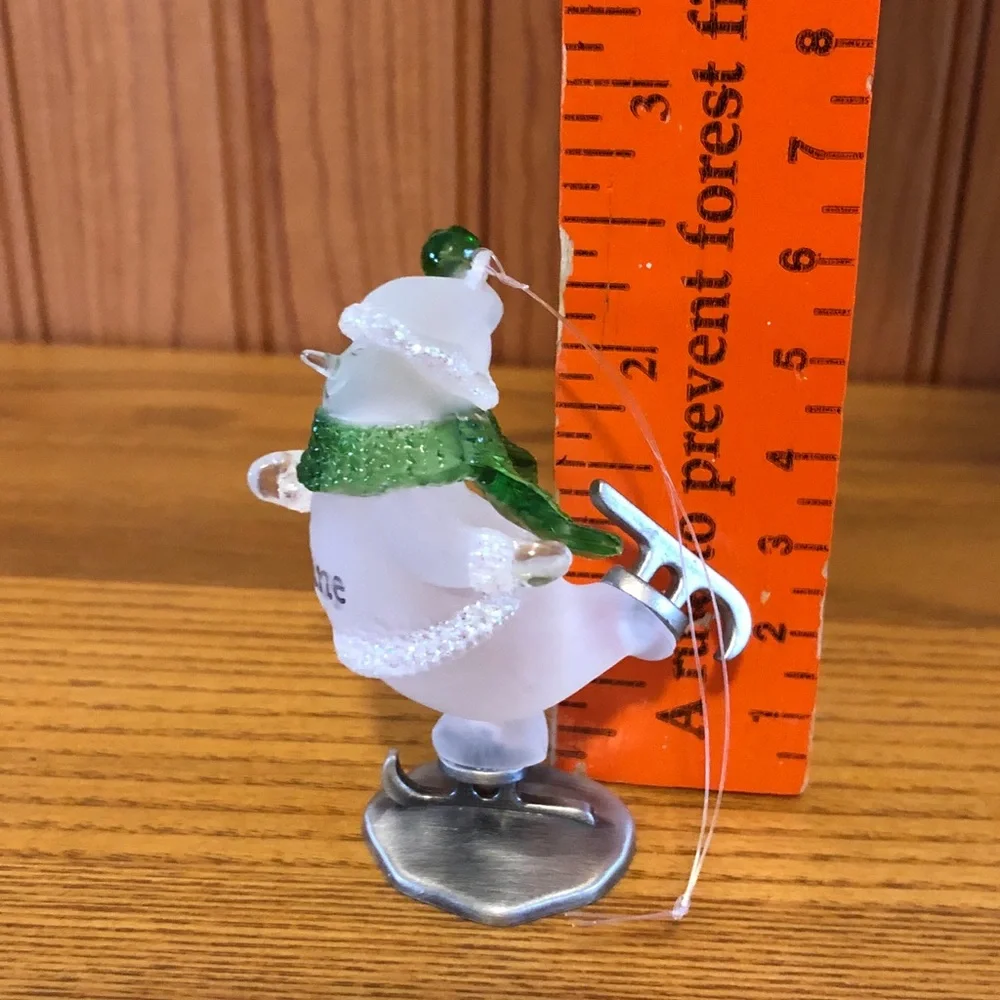 Personalized Ice Skating Snowman Ornament